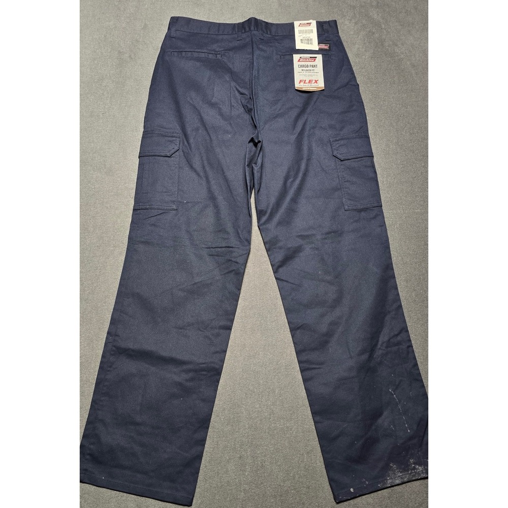 Dickies 36x34 Mens Navy Blue Flex Relaxed Fit Cargo Pants Workwear - Picture 4 of 8